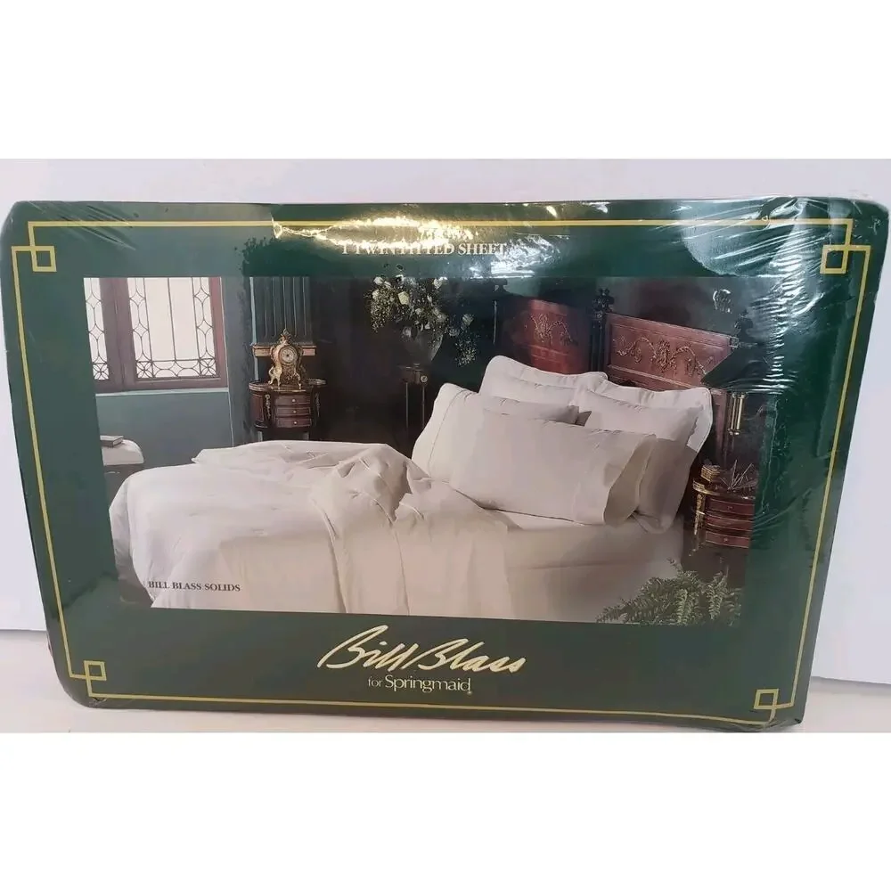 VTG NEW Bill Blass‎ for Springmaid Twin Fitted Sheet 200 Thread Claret Percale